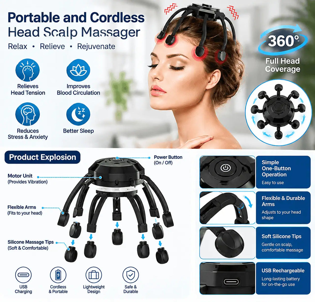 360° Ultra Head Massager