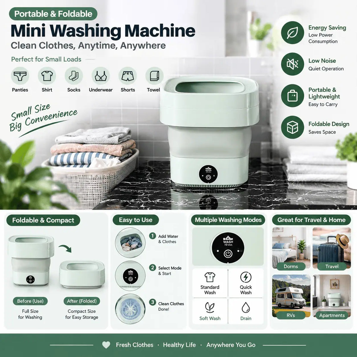 Foldable Mini Laundry Machine
